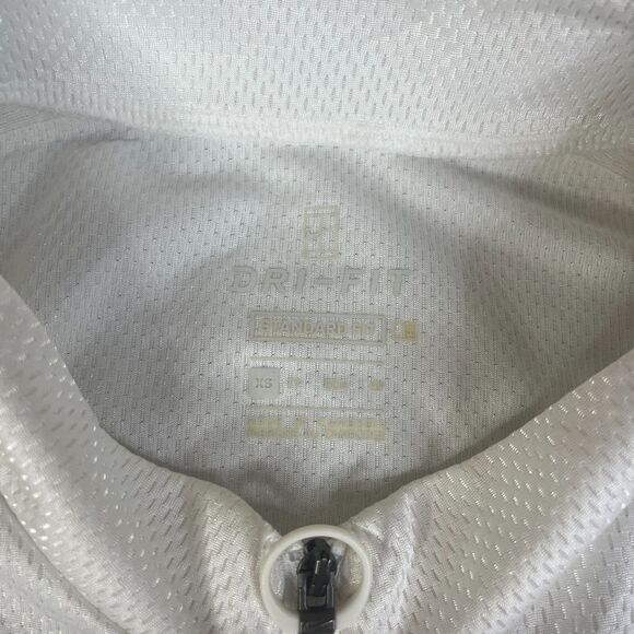 Nike Court Challenger Jacket Men XS White 1/4 Zip Knit Long Sleeve Sweater Shiny - Picture 4 of 12